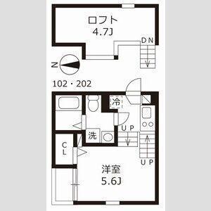 ハーモニーテラス志賀町Ⅵ（202） 間取り図画像