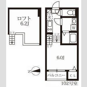 ハーモニーテラス名楽町（102） 間取り図画像