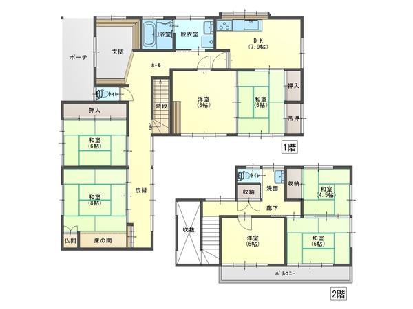 富山市今泉37-2貸家 間取り図画像
