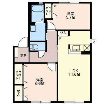 富山市下堀アパート 間取り図画像