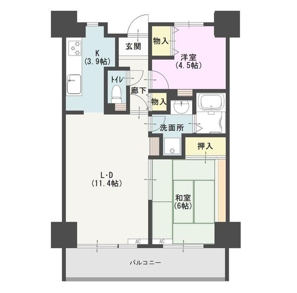 花見橋ハイツ（303） 間取り図画像