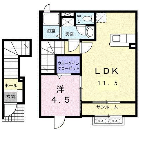 ジェルメ　ライムＡ（204） 間取り図画像