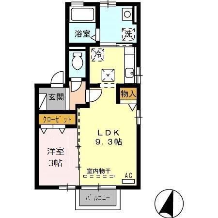 グランモア町村　B棟（101） 間取り図画像