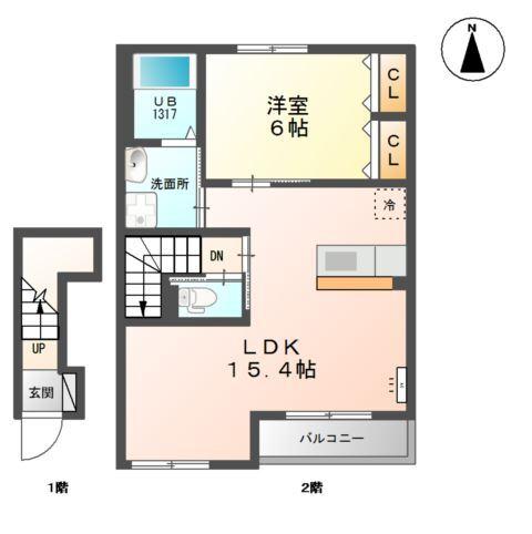 ディア　クローバー　奥田 間取り図画像