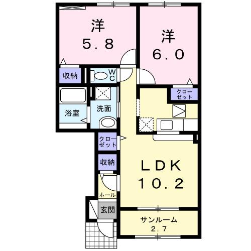 リン・デ・クリート（102） 間取り図画像