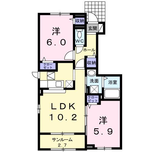 レジーナＨＡＴＡ（102） 間取り図画像