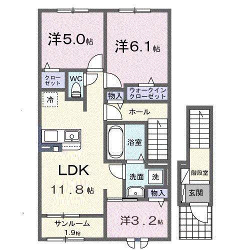 ハッピーフィールド　なのはな館（202） 間取り図画像