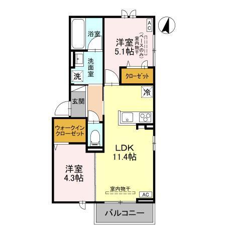 コタージュ七番館（301） 間取り図画像
