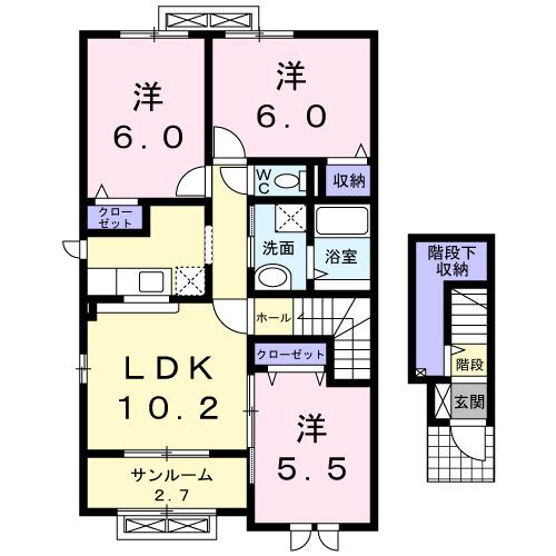 ラヴィベールⅡ（201） 間取り図画像
