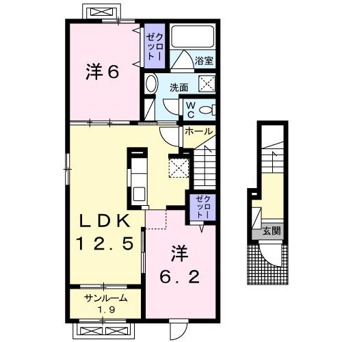 プルミエール手屋Ⅲ（201） 間取り図画像