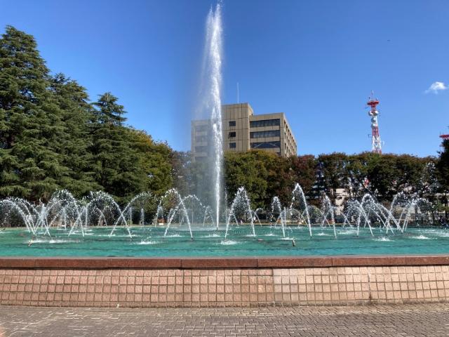 県庁前公園：332m