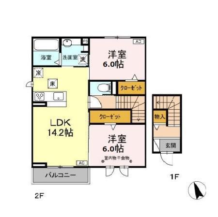 D-ROOM ZEN　レーブ（202） 間取り図画像