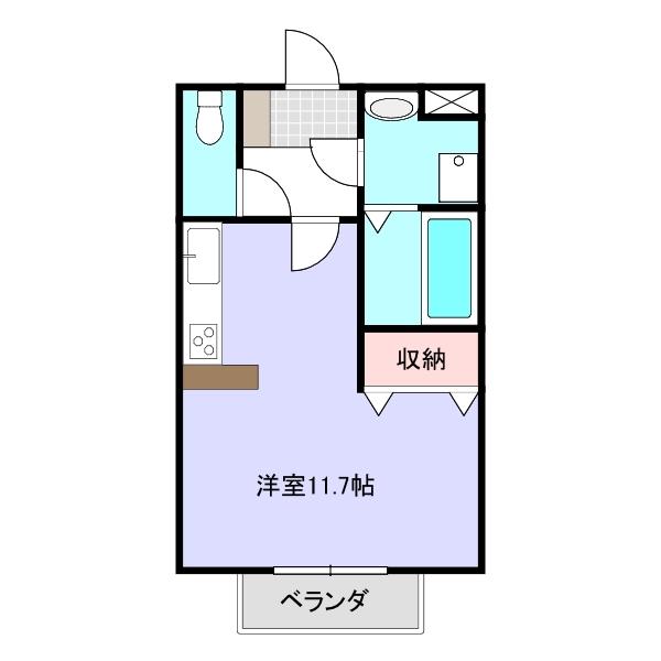 可児市下恵土アパート 間取り図画像