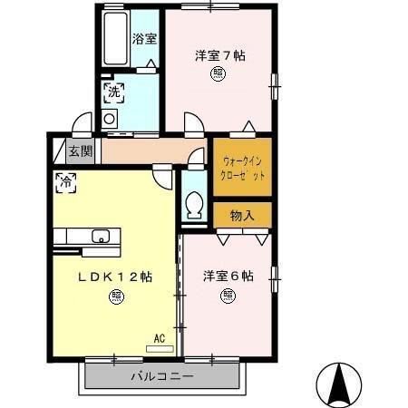 D-garden神崎　A（201） 間取り図画像