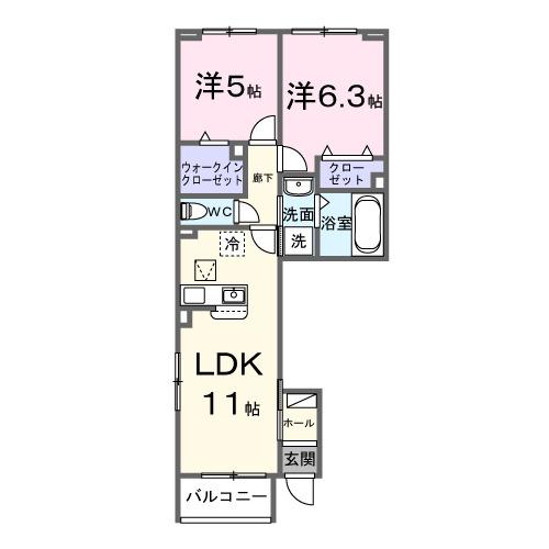 アッシャー（101） 間取り図画像