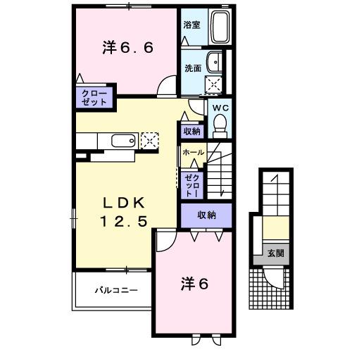 パストラル　Ｂ（201） 間取り図画像