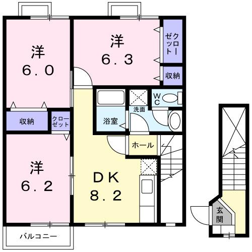 アヴニール　Ｂ棟（202） 間取り図画像