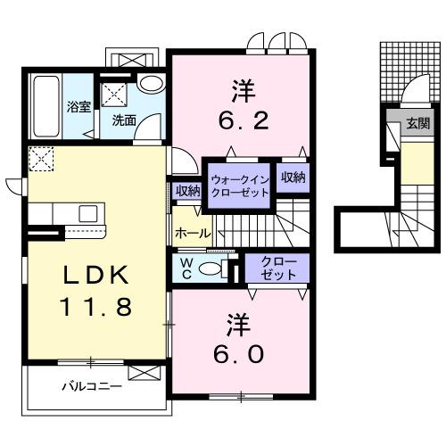 ラインアパート　Ⅱ（203） 間取り図画像