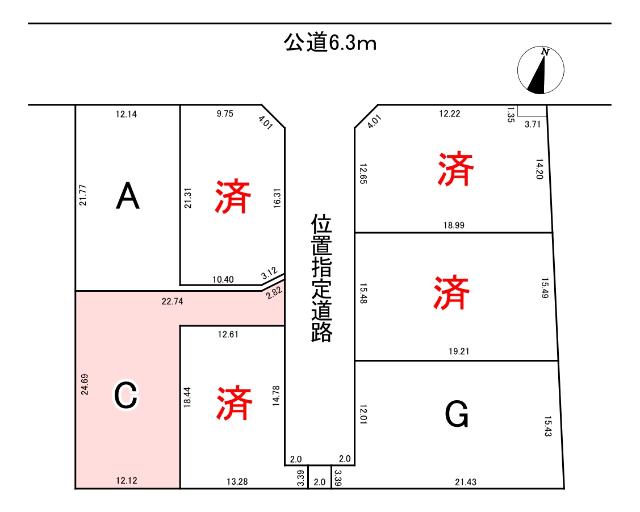 平貝戸348・349分譲C 区画図