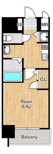 プレミアムコート大正フロント 間取り図画像
