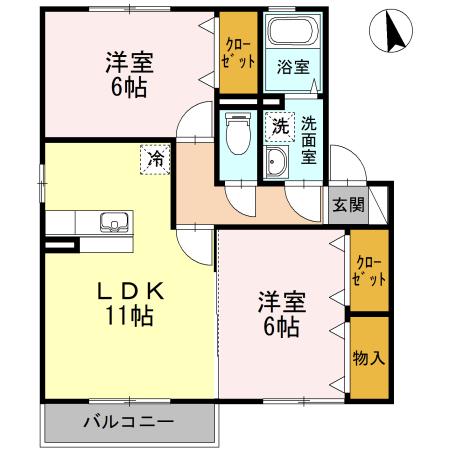 フローラタウン　Ｂ棟（205） 間取り図画像