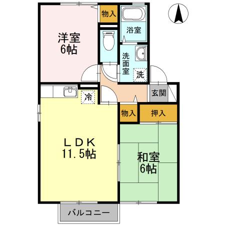 プラトー　２Ｋ　B棟（207） 間取り図画像