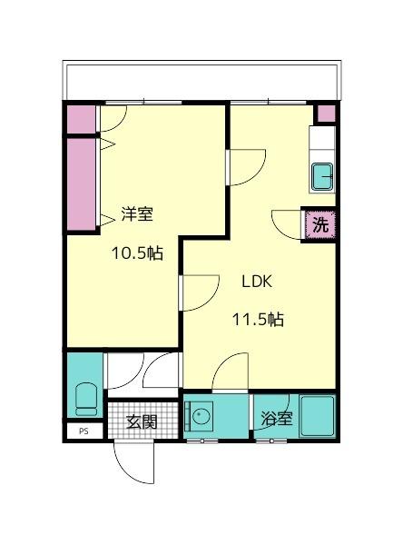 山科ハイツ（403） 間取り図画像