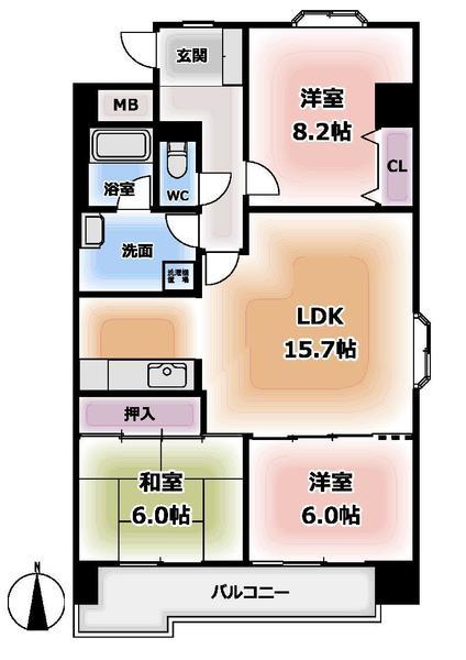 グランドール浄心（0901） 間取り図画像
