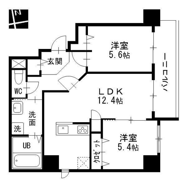 プライムコート（0802） 間取り図画像