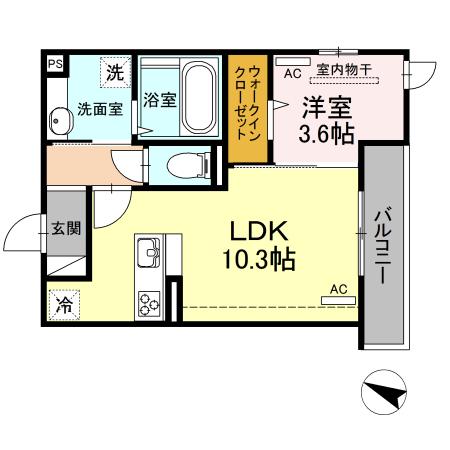 D-roomメゾン空港通（201） 間取り図画像