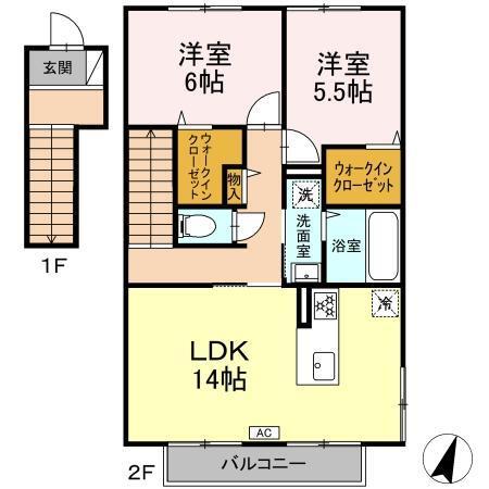 モダンコート野多目　B棟（202） 間取り図画像