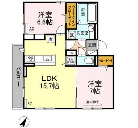 レイワパレス西新（202） 間取り図画像