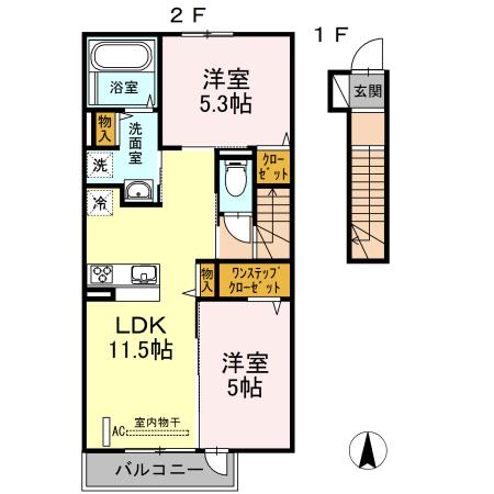 D-room中尾　弐番館（203） 間取り図画像