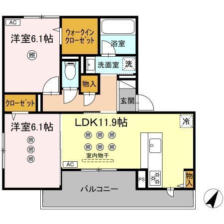 メゾン　ココル（205） 間取り図画像