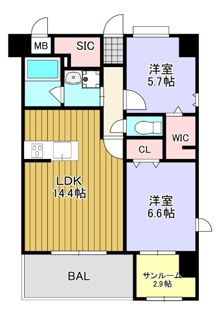 メルディアキューブ桜並木（403） 間取り図画像