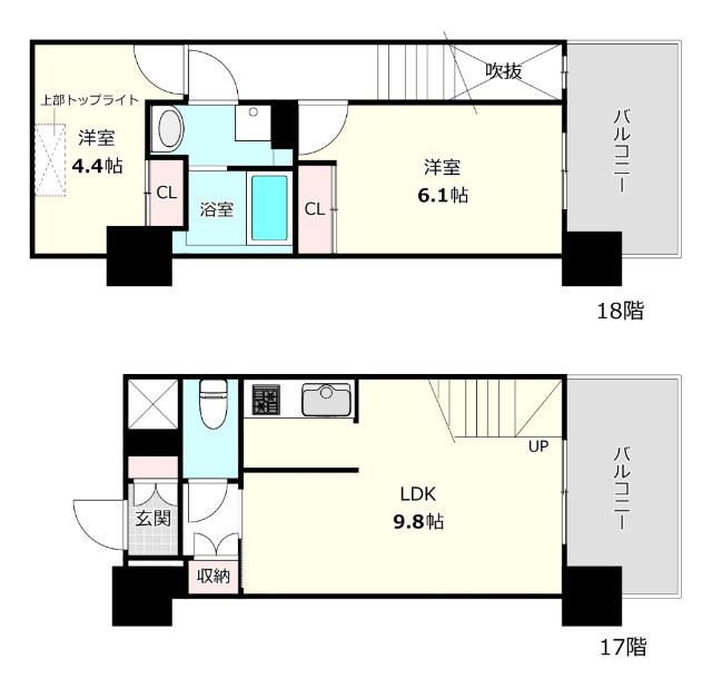 Ｆ・ＰＡＲＣ ＧＲＡＮＤＭＡＲＫ天神（1706） 間取り図画像