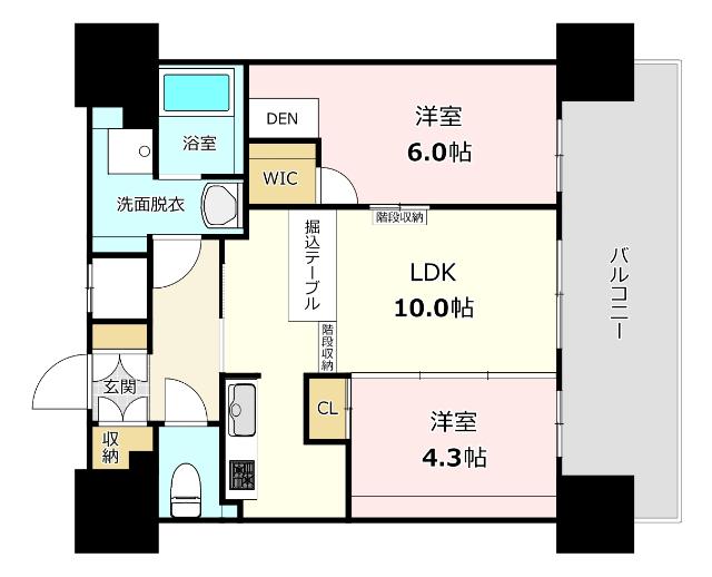 Ｆ・ＰＡＲＣ ＧＲＡＮＤＭＡＲＫ天神（803） 間取り図画像