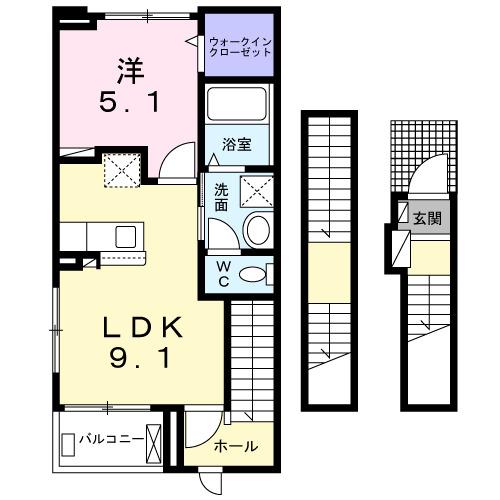ネオ・ブライト那珂Ⅲ（305） 間取り図画像