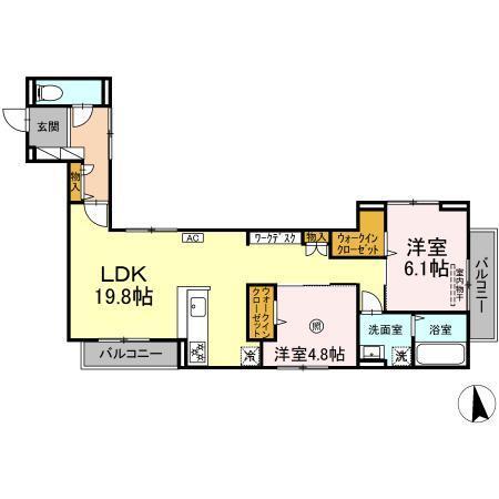 D-ROOM室見（202） 間取り図画像
