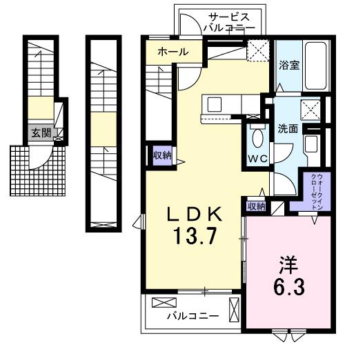 ベルフラワ−博多（301） 間取り図画像