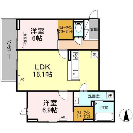 D-ROOM五十川（303） 間取り図画像