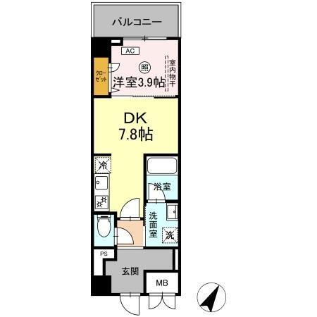 Kyokuyouモダンベース天神（202） 間取り図画像