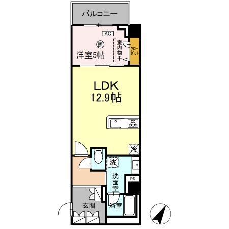 Kyokuyouモダンベース天神（303） 間取り図画像