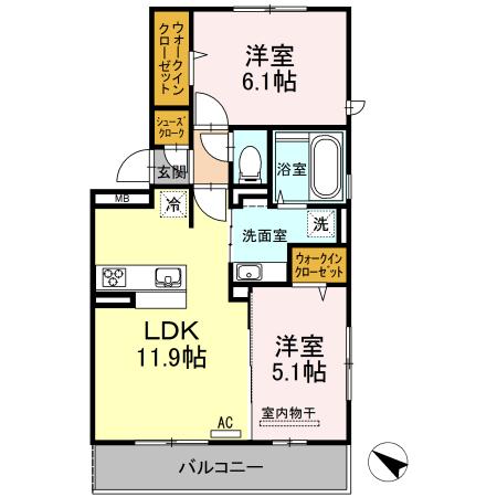 D-roomパークサイド吉塚（201） 間取り図画像