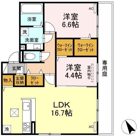 ティエード九大病院前（101） 間取り図画像
