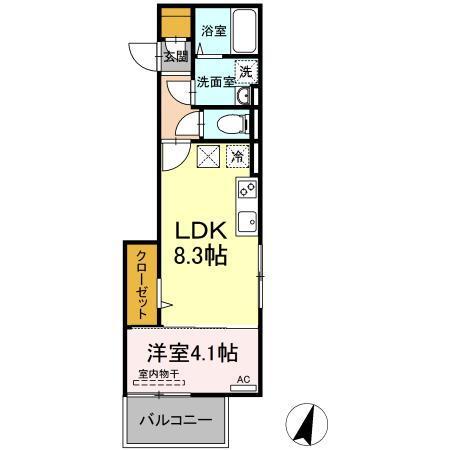 D-room竹下　B棟（102） 間取り図画像