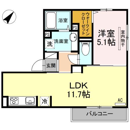 サンフィットハイツ　十二号館（201） 間取り図画像