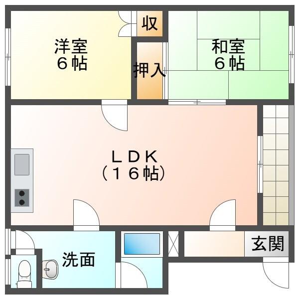 コーポ湯浅B棟（2） 間取り図画像