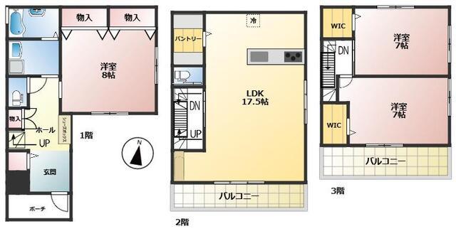 使い勝手の良い3LDKタイプのお部屋です