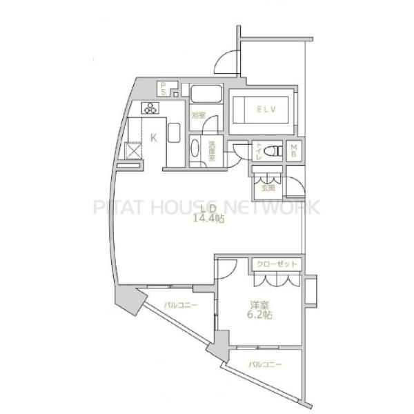 使い勝手の良い１LDKタイプのお部屋です